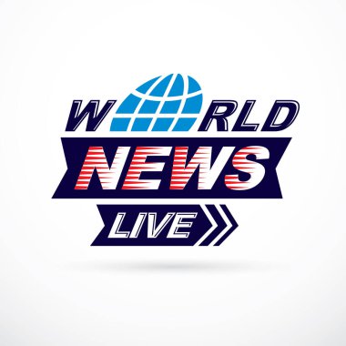 Dünya canlı haber yazıt, vektör çizim. Sosyal telekomünikasyon.