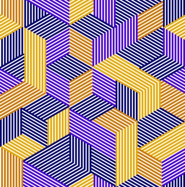 Çizgili küplerle Geometrik 3D kusursuz desen, çizgili kutular vektör arkaplanını engeller, mimari ve inşaat, duvar kağıdı tasarımı.