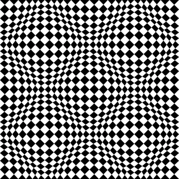 Illusion Optique Vecteur Carreaux Abstrait Sans Couture Fond Motif Noir — Image vectorielle