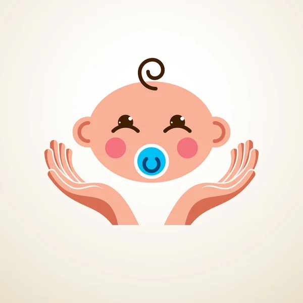Roztomilé Dítě Kreslené Vektorové Ploché Ikony Rozkošný Šťastné Dítě Emoji — Stockový vektor