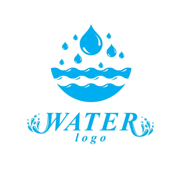 Czysty Wektor Wody Abstrakcyjne Logo Stosowania Jako Symbol Projektu Marketingowego — Wektor stockowy