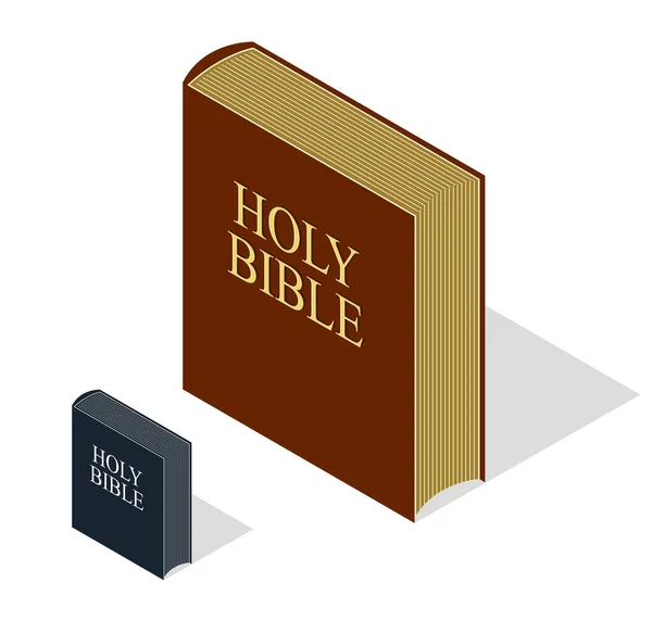 Heilige Bibel Isometrische Buch Vektor Illustration Isoliert Auf Weiß — Stockvektor