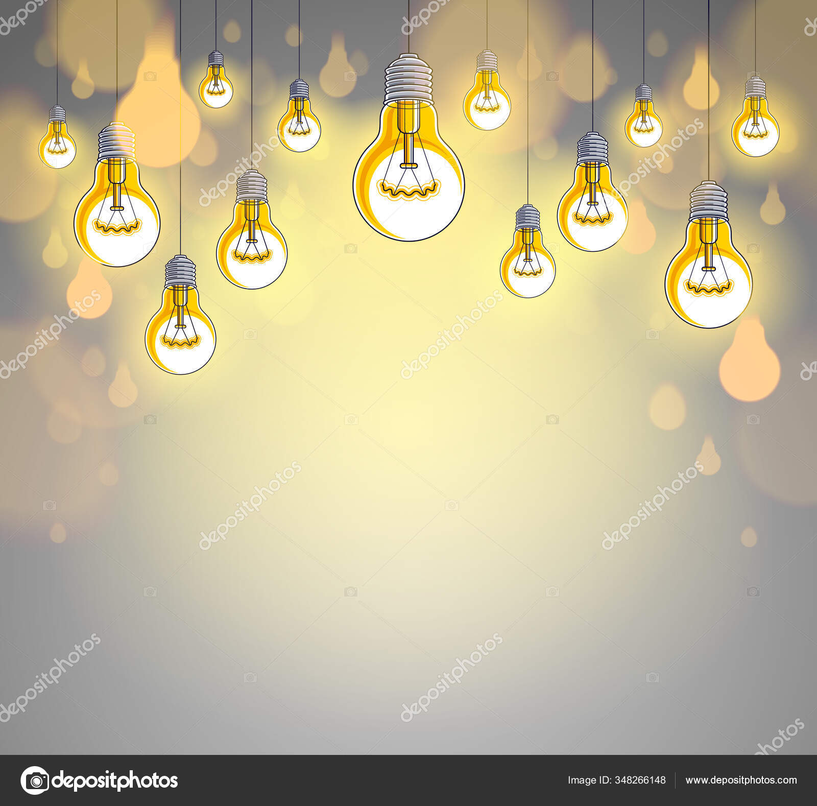 Light Bulbs Shining Beautiful Vector Realistic Illustration Ideas Concept Creative Vector Image By C Ostapius Vector Stock