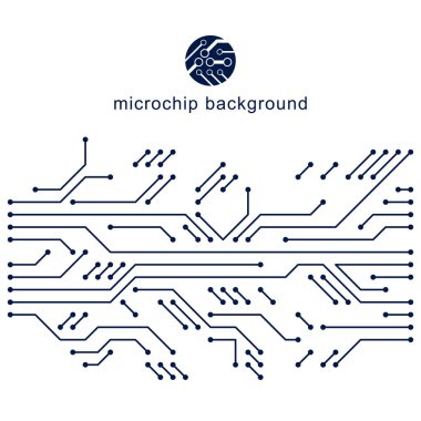 Devre kartlı vektör soyut teknoloji çizimi. Elektronik cihazın yüksek teknoloji dijital şeması. Teknoloji mikroçipi soyut arkaplanı