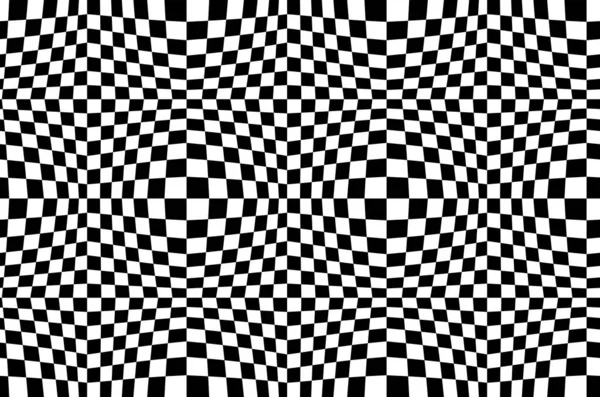 Illusion Optique Vecteur Carreaux Abstrait Sans Couture Fond Motif Noir — Image vectorielle
