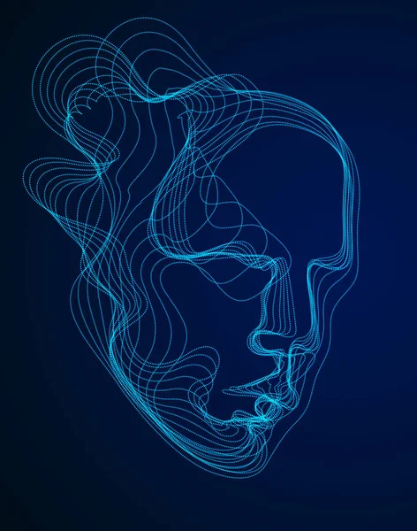 Digitale Seele Der Maschine Künstliche Intelligenz Software Visualisierung Des Menschlichen — Stockvektor