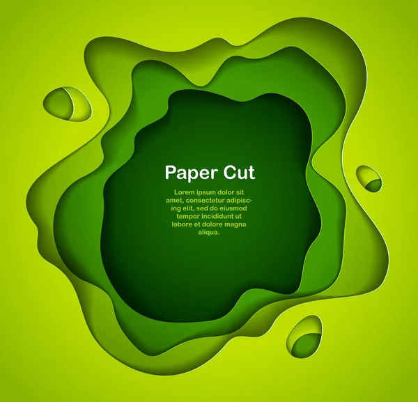 Fond Vert Abstrait Avec Des Formes Découpées Papier Illustration Vectorielle — Image vectorielle