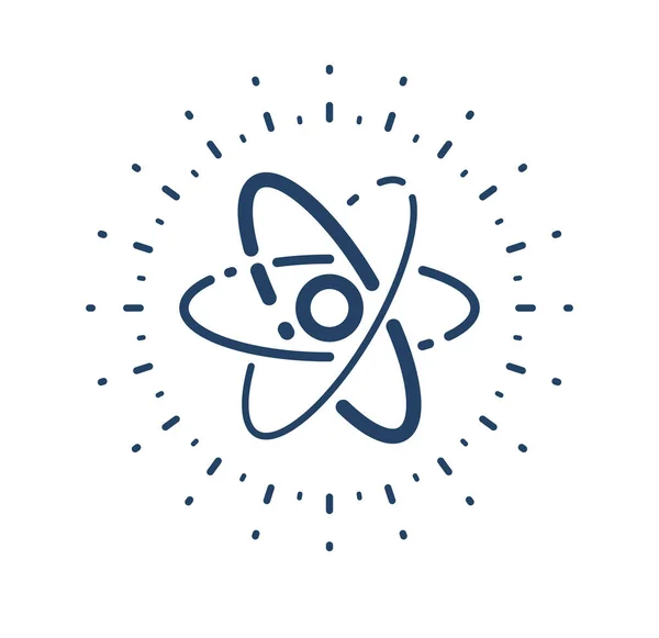 Atom Vector Simple Linear Icon Science Physics Line Art Symbol — Stock Vector
