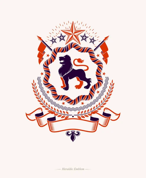 Heraldische Wapen Vintage Vectorembleem — Stockvector