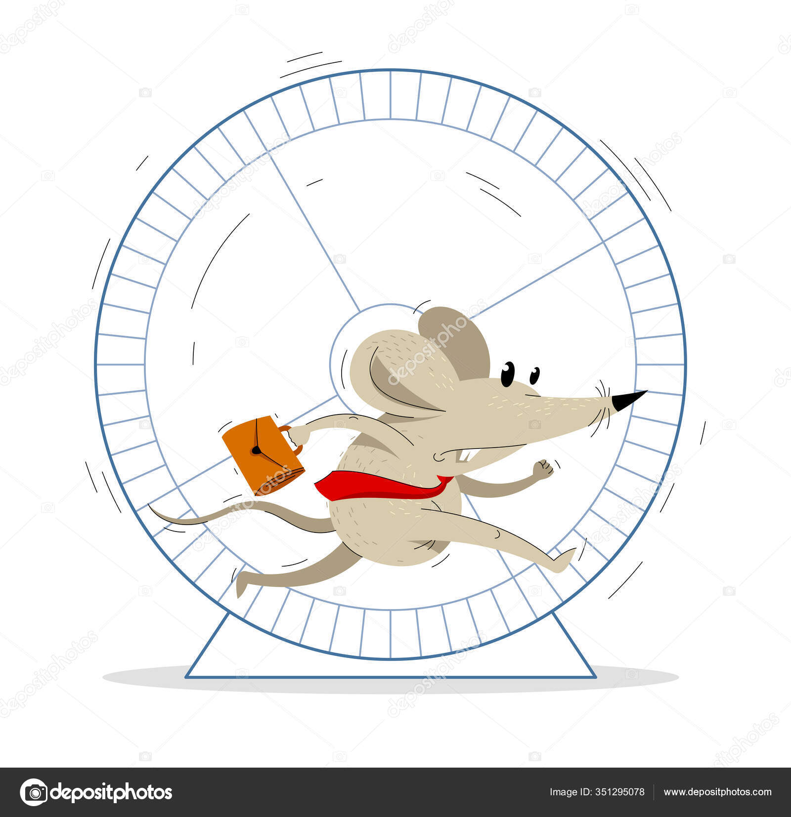 넥타이를 사건을 사업가가 일러스트에서 빠르게 달리는 것처럼 스톡 벡터 - ©Ostapius 351295078, image size:1600x1654