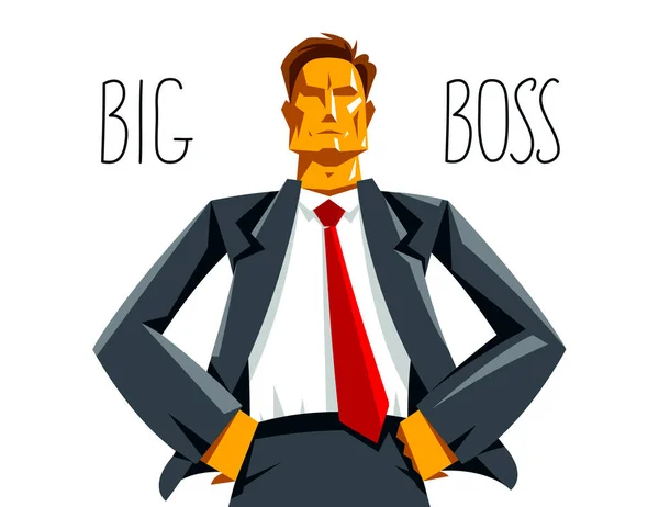 Big Boss Réalisateur Est Confiant Illustration Vectorielle Grave Colère Mauvais — Image vectorielle