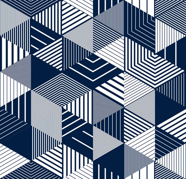 Lignes Isométriques Sans Couture Motif Géométrique Cubes Vectoriel Carrelage Arrière — Image vectorielle