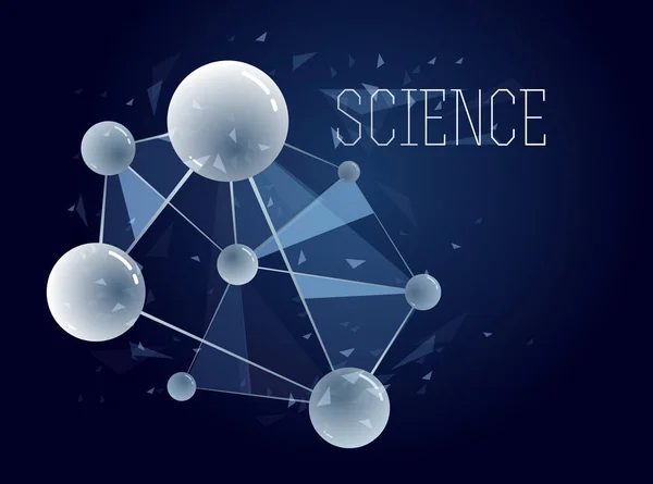 Moléculas Vetoriais Química Científica Física Tema Vetor Fundo Abstrato Micro —  Vetores de Stock