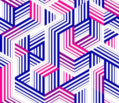 Kusursuz küp vektör arkaplanı, tekrar eden fayans deseni, 3D mimari ve inşaat, geometrik tasarım.