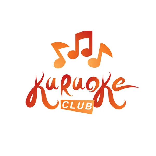 Karaoke Club Vektor Emblem Aus Musiknoten Gestaltungselemente Für Karaoke Club — Stockvektor