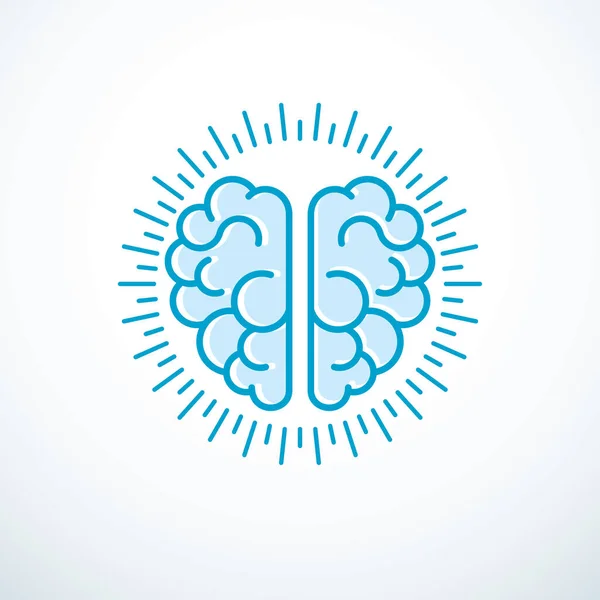 Ilustración Del Vector Cerebral Anatómico Humano Logotipo Icono — Archivo Imágenes Vectoriales