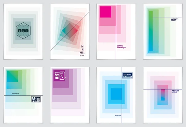 Conception Minimaliste Brochures Ensemble Décors Abstraits Géométriques Vectoriels Modèles Conception — Image vectorielle