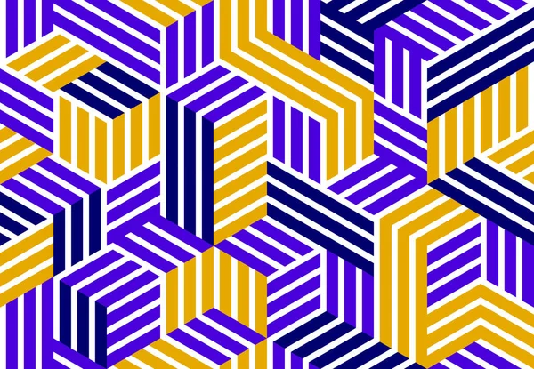 Kusursuz küp vektör arkaplanı, tekrar eden fayans deseni, 3D mimari ve inşaat, geometrik tasarım.