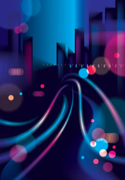 Ville Nuit Avec Des Lumières Floues Illustration Vectorielle Texture Bokeh — Image vectorielle