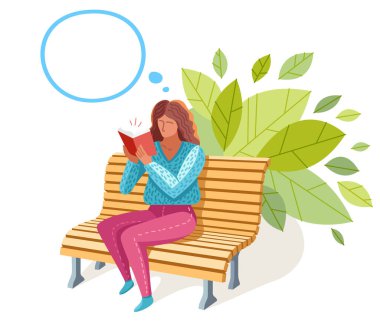 Beyaz, bilgi öğrenme eğitimi, öz eğitim, kurgu edebiyatı üzerine izole edilmiş bir kitap vektörü modayı okuyan genç bir kadın..