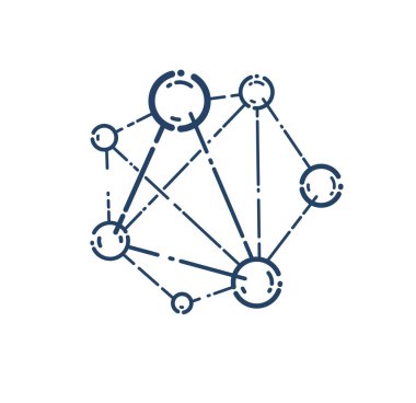 Molekül vektör doğrusal ikonu, bilim kimyası ve fizik çizgisi sanat sembolü.