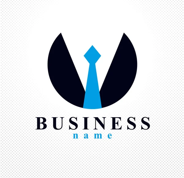 Tie Suit Shape Businessman Concept Vector Logo Icon Business Person — Stock Vector