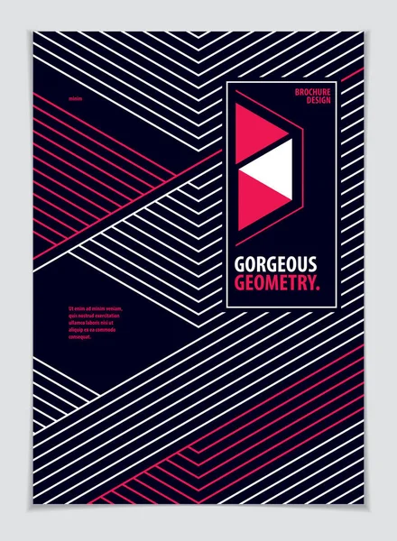 Broşür Broşür Tebrik Kartı Davetiye Reklam Için Tasarım Şablonu Geometrik — Stok Vektör