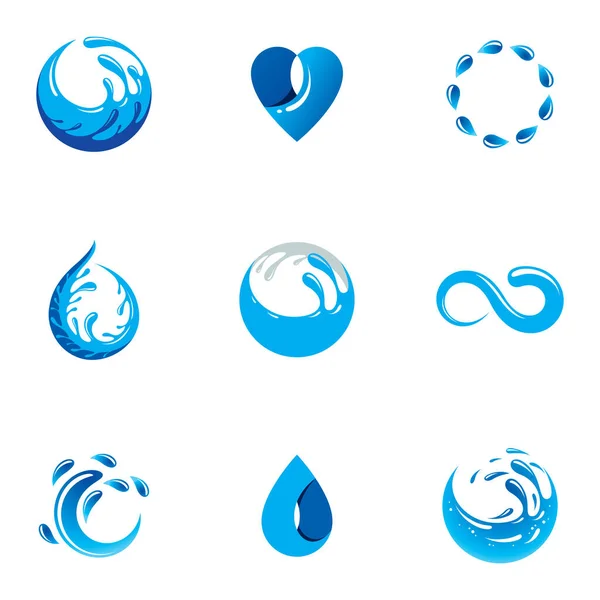 Logotype Vecteur Éclaboussures Vagues Mer Journée Mondiale Eau Thème Vivre — Image vectorielle