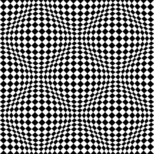 Illusion Optique Vecteur Carreaux Abstrait Sans Couture Fond Motif Noir — Image vectorielle