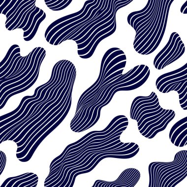 Akan soyut çizgili şekiller, pürüzsüz arkaplan, sürüklenen biyolojik yaşam formları, vektör deseni.