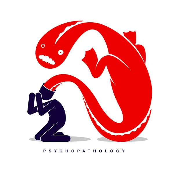 Problèmes Psychiques Tels Que Phobie Psychose Schizophrénie Hallucinations Vectorielles Illustration — Image vectorielle