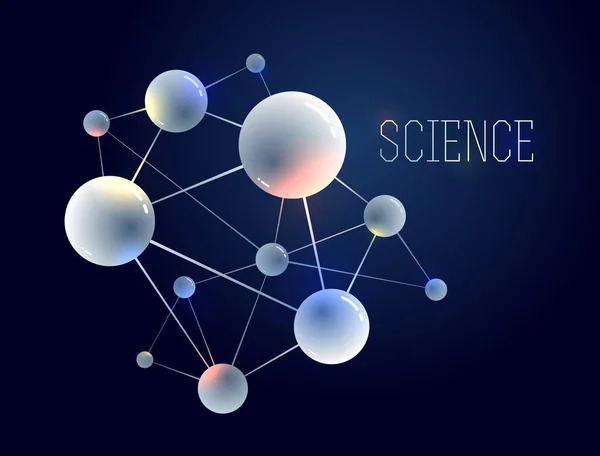 Moleculen Vectorillustratie Wetenschapschemie Natuurkunde Thema Abstracte Achtergrond Micro Nanowetenschappen Technologie — Stockvector