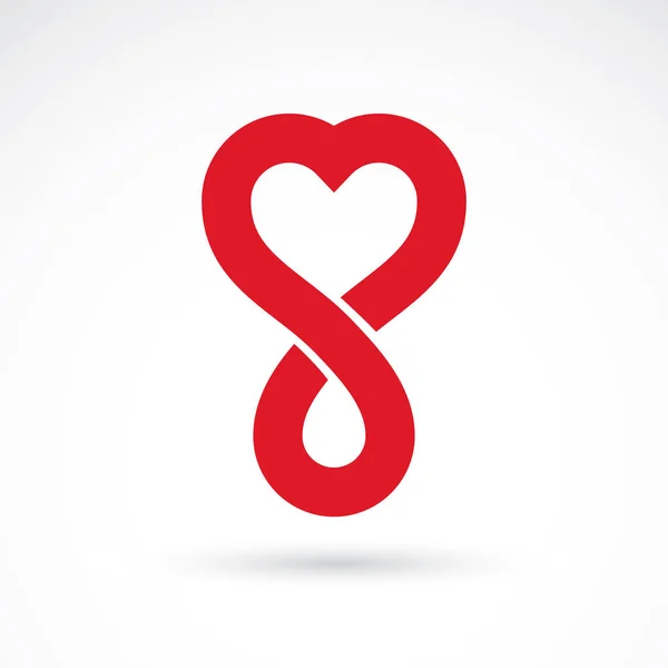 Rode Hartvorm Vector Illustratie Samengesteld Met Bloeddruppels Symbool Van Oneindigheid — Stockvector