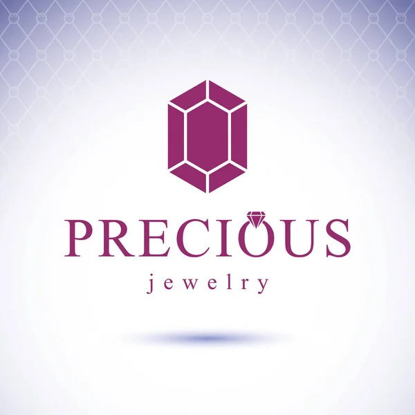 Rubi Vermelho Brilhante Vetor Luxo Sinal Diamante Emblema Ilustração Jóias —  Vetores de Stock