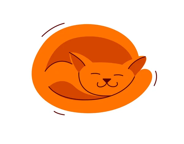 Lindo Gato Durmiendo Vector Ilustración Mascota Doméstica Dibujos Animados — Archivo Imágenes Vectoriales