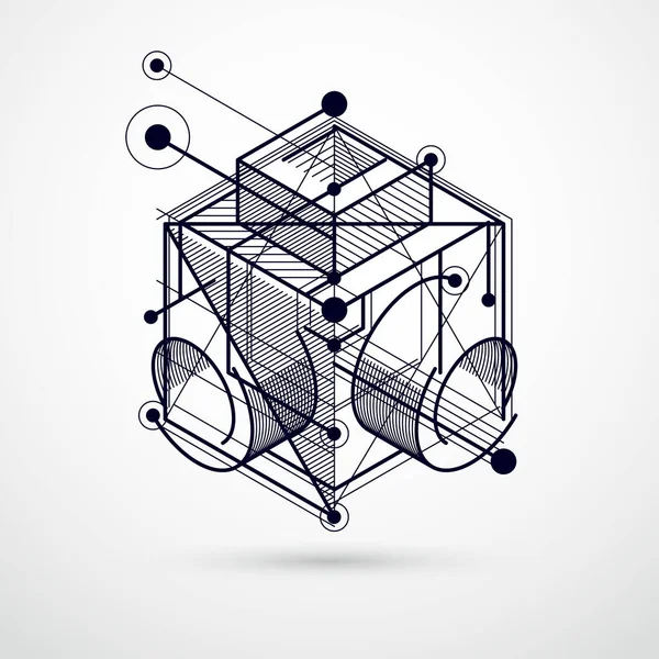 Инженерные Технологии Векторные Черно Белые Обои Кубиками Линиями Инженерно Технологические — стоковый вектор