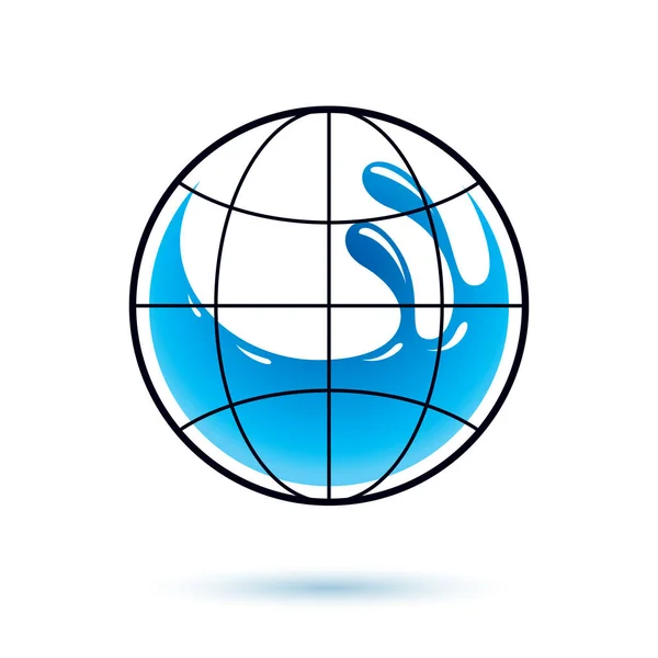 Мировой Векторный Символ Циркуляции Воды Использования Рекламе Минеральной Воды Концепция — стоковый вектор