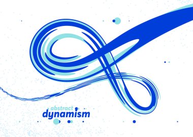 Akan sıvı 3D boyutsal soyut vektör şekli, dinamik tasarım elemanı arka plan, perspektif, bilim veya teknoloji temalı enerji akışı.