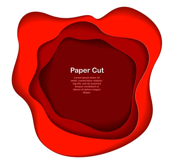 Fond Rouge Abstrait Avec Des Formes Découpées Papier Illustration Vectorielle — Image vectorielle