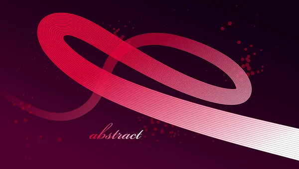 Líneas Rojas Abstractas Movimiento Perspectiva Dimensional Vector Fondo Elegante Curvy — Vector de stock