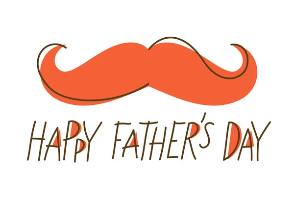 Father Day Greeting Card Vector Stylish Minimal Design Funny Mustaches — Stock Vector
