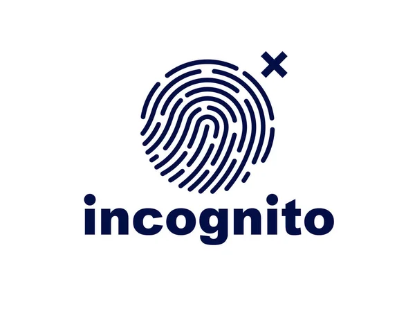 Finger Print Vector Simple Logo Icon Incognito Man Concept Unidentified — Stock Vector