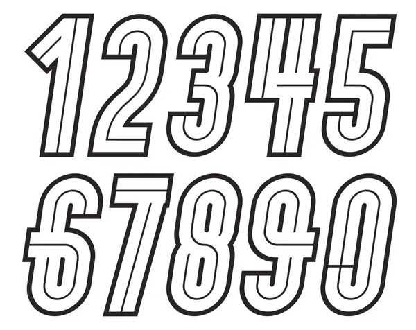 Vector Tall Regular Numbers Modern Numerals Set Can Used Retro — Stock Vector