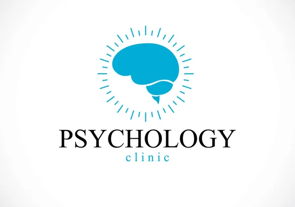 Nsan Anatomik Beyni Zihinsel Sağlık Psikolojisi Kavramsal Logo Veya Ikon — Stok Vektör