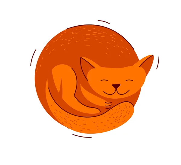 Lindo Gato Durmiendo Vector Ilustración Mascota Doméstica Dibujos Animados — Archivo Imágenes Vectoriales