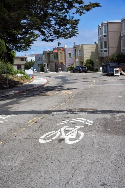 San Francisco Twin Peaks sinal de bicicleta — Fotografia de Stock