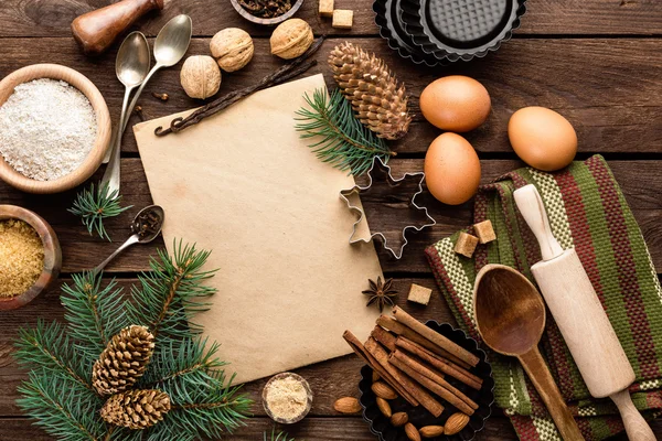 Kulinariska bakgrunden för julen bakning — Stockfoto