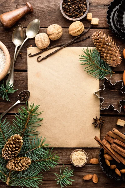 Kulinářské zázemí pro vánoční pečení — Stock fotografie