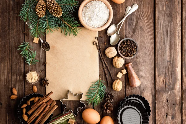 Fondo culinario para hornear Navidad — Foto de Stock