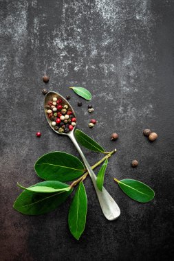 karanlık vintage metal mutfak arka plan Üstten Görünüm